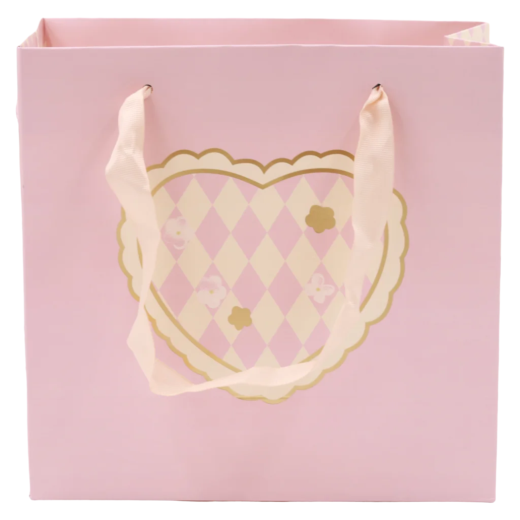 Geschenktasche mit Herz-Design, Geschenkverpackung (Rosa)
