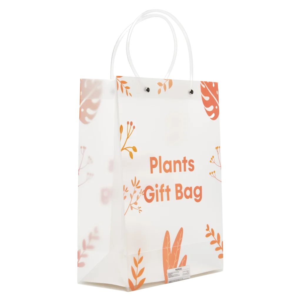 Große Geschenktasche mit Pflanzen-Design (Lila/Grün/Blau)