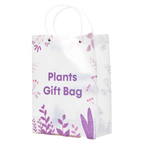 Große Geschenktasche mit Pflanzen-Design (Lila/Grün/Blau)