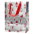 Geschenktasche mit Weihnachtsmann-Design, klein (Weiß)