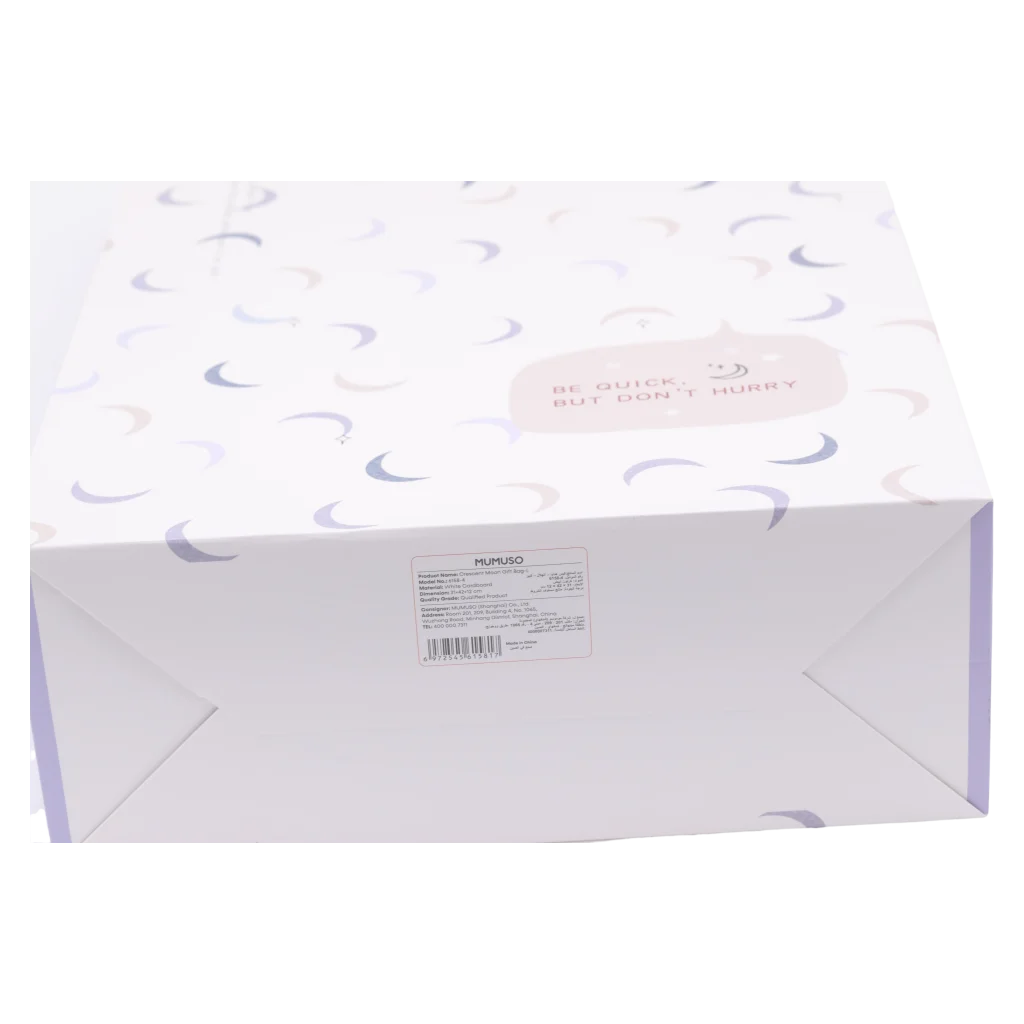 Geschenktüte groß mit Halbmond-Design (Pastell/Lila)