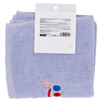 Gesichtshandtuch aus Baumwolle mit gesticktem Smiley-Design (Blau)