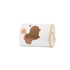 Gesichtshandtuch aus Florgarn mit Capybara-Design für sanfte Pflege (Braun/Weiß)