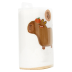 Gesichtshandtuch aus Florgarn mit Capybara-Design für sanfte Pflege (Braun/Weiß)