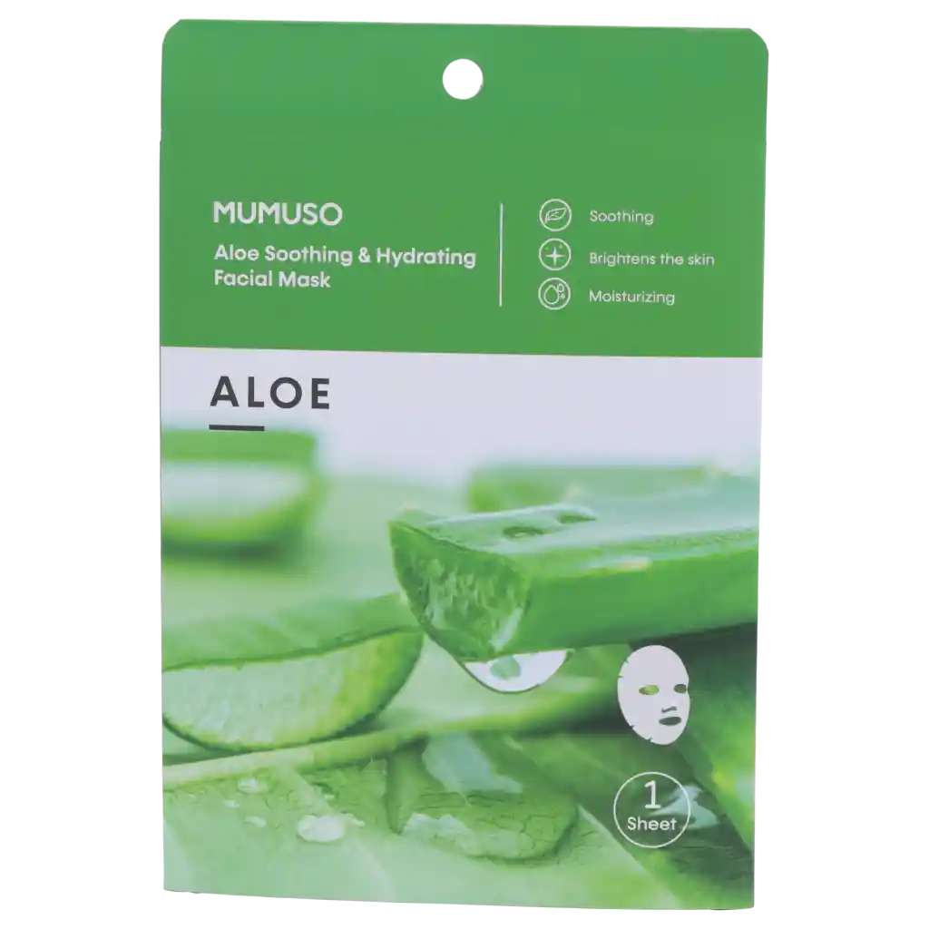 Aloe Tuchmaske für das Gesicht, feuchtigkeitsspendend und beruhigend (Grün) – weitere Produktansicht