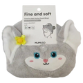 Haartrockentuch aus Flockstoff mit Fuchs-Design (Grau)