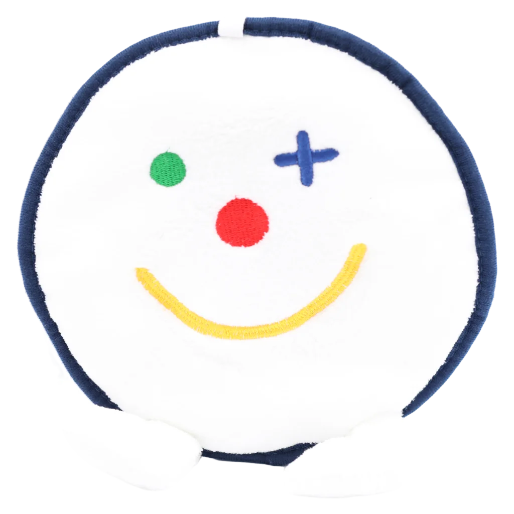 Handtuch rund mit Smiley-Design für Kinder und Erwachsene (Weiß)