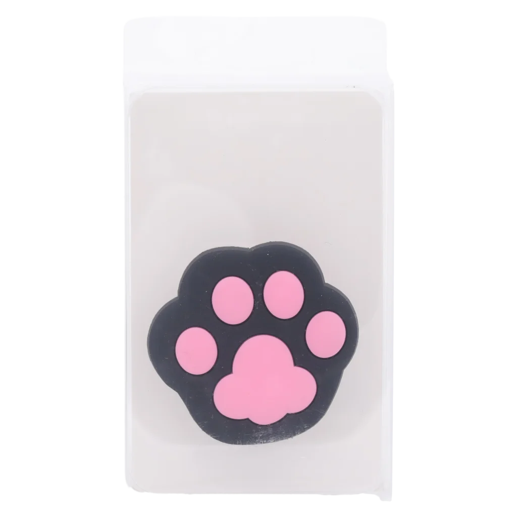 Faltbarer Handyhalter aus ABS &amp; Silikon mit Katzenpfoten-Design (Schwarz/Pink/Rosa)
