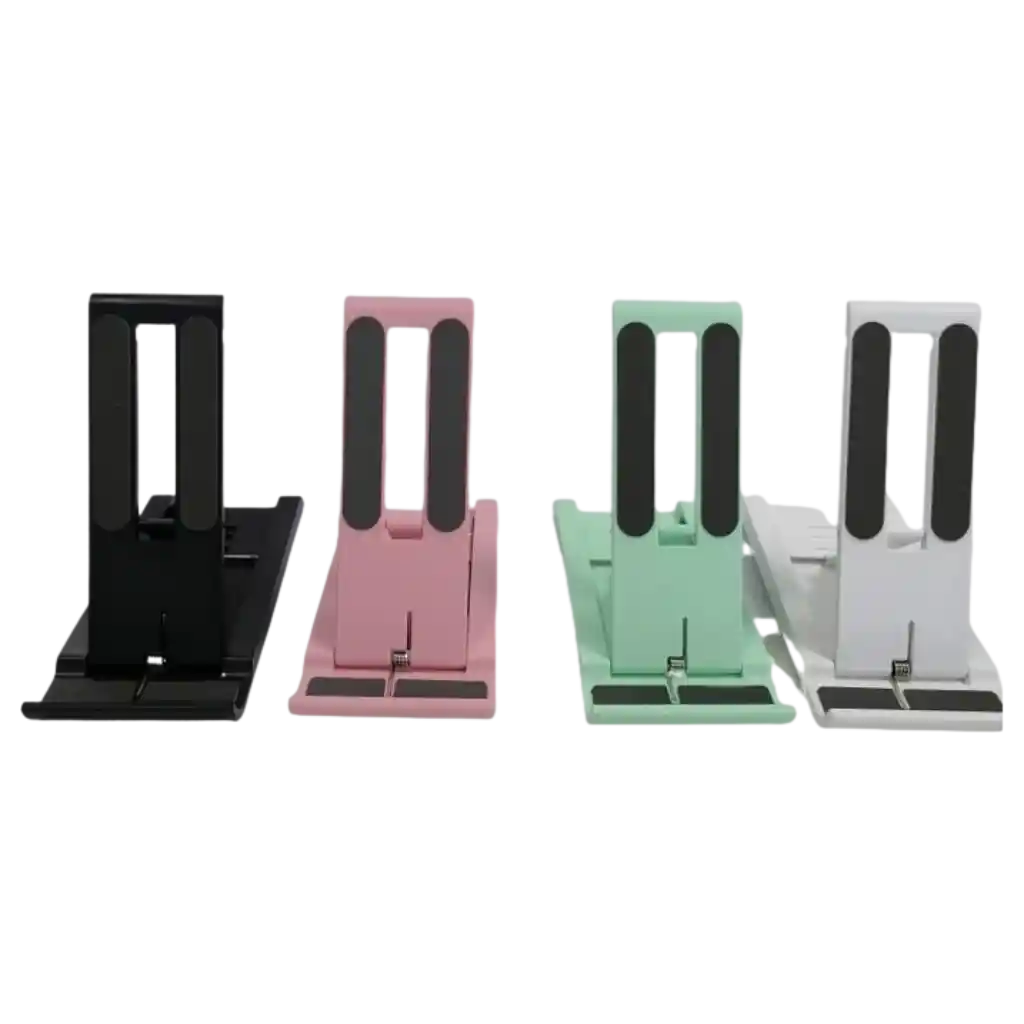 Tragbarer ABS-Handyständer, klappbar und verstellbar (Schwarz/Rosa/Mint/Weiß)