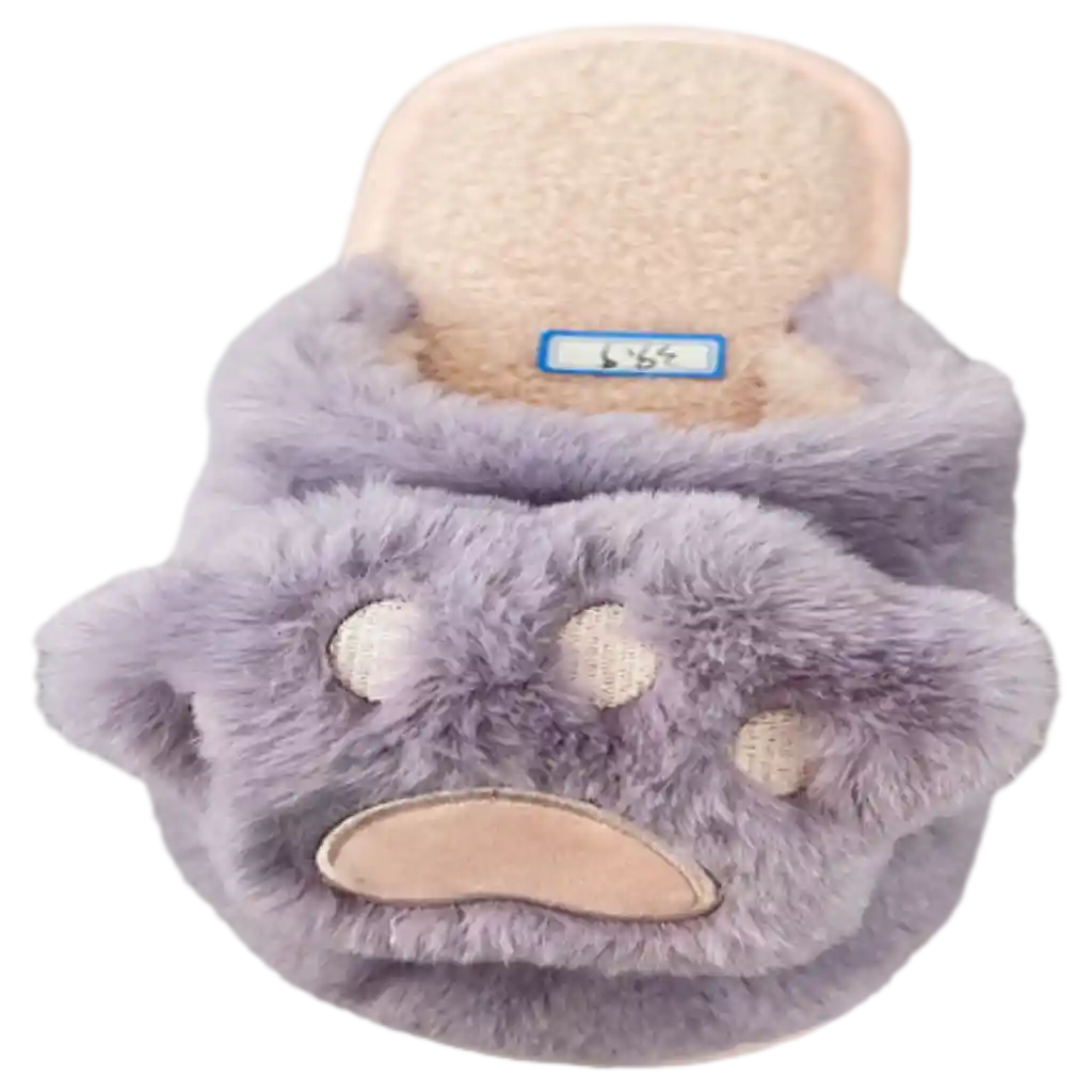 Hausschuhe Plüsch geschlossen mit Katzenpfoten-Design, Größe 37-38 (Purple)