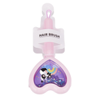 Herzförmige Haarbürste mit Panda-Design und Glitzer (Rosa/Lila)