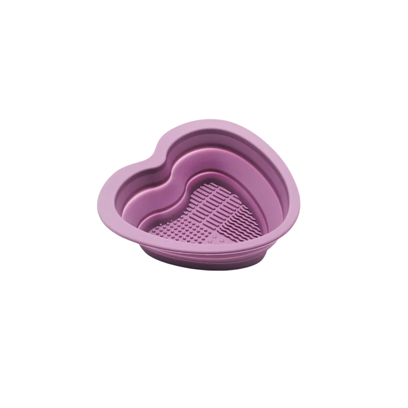 Herzförmiger Silikon-Make-up-Pinselreiniger für Pinsel & Quasten (Violett)