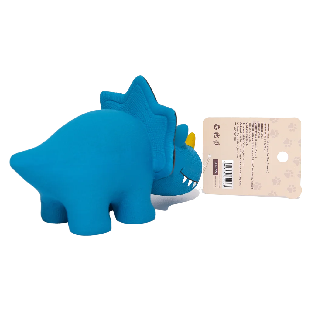 Hundespielzeug aus Latex mit Dinosaurier-Design (Blau), 152 g