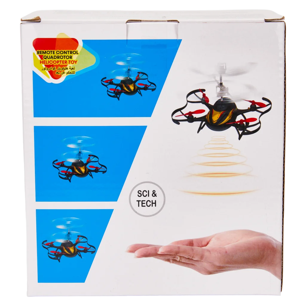 Induktions-Quadrocopter aus Polypropylen mit Dual-Modus-Fernbedienung (Schwarz/Weiß)