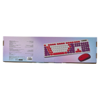 Kabellose Tastatur und Maus aus HIPS-Kunststoff, ergonomisch (Rot/Violett/Weiß)