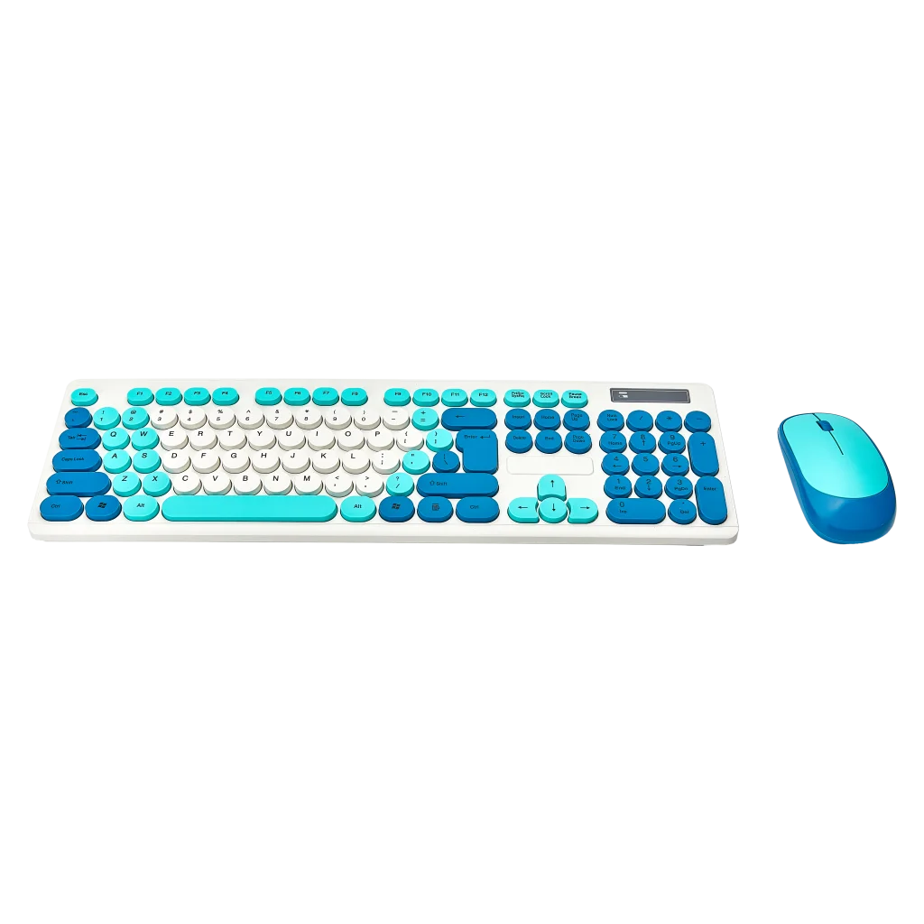 Kabelloses Tastatur- und Maus-Set aus HIPS-Kunststoff (Blau/Lila)