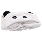 Kapuzenhandtuch aus Polyesterfaser mit Panda-Design (Weiß/Schwarz)