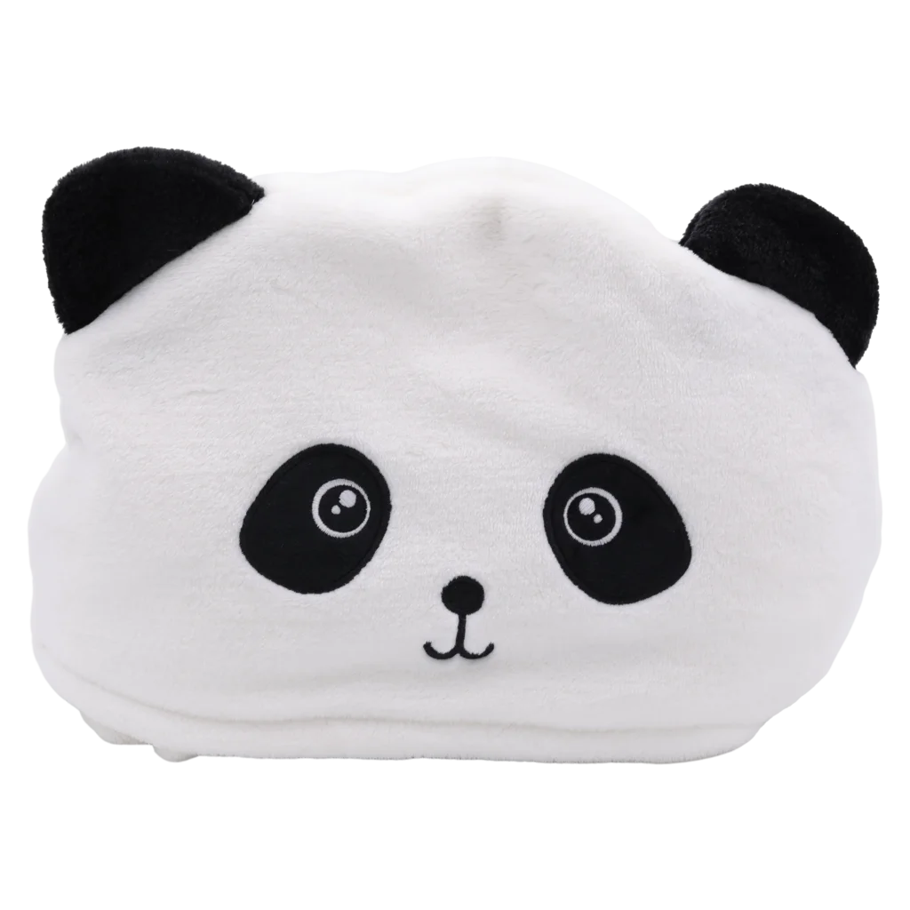 Kapuzenhandtuch aus Polyesterfaser mit Panda-Design (Weiß/Schwarz)