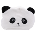 Kapuzenhandtuch aus Polyesterfaser mit Panda-Design (Weiß/Schwarz)