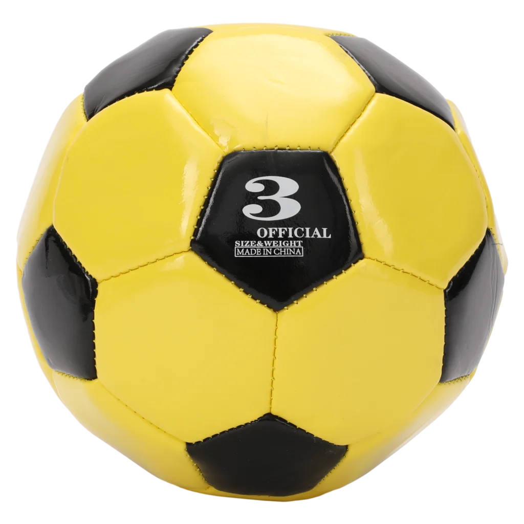 Kinder Fußball Größe 3 aus PVC-Kunstleder (Gelb/Schwarz)