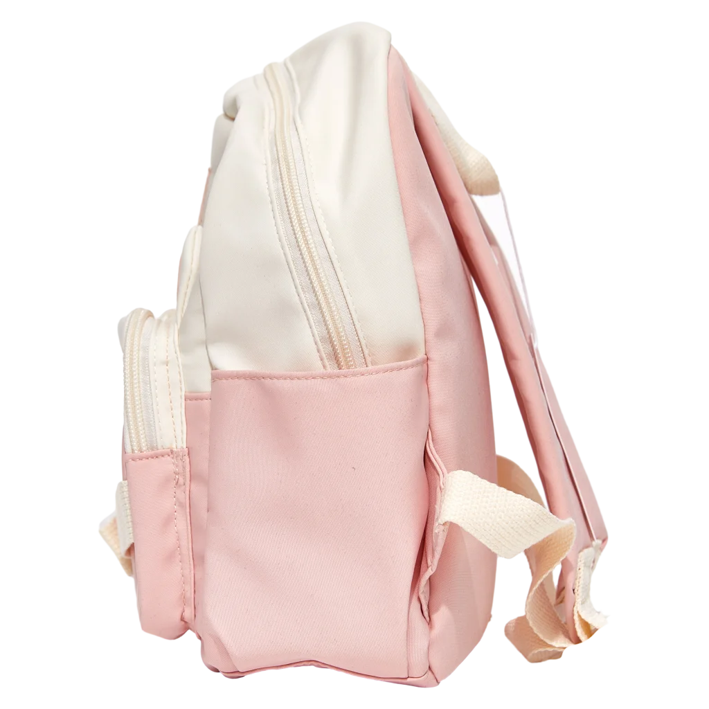 Kinder Rucksack mit Aufdruck Keep Smiling, leicht (Rosa/Weiß)