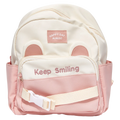 Kinder Rucksack mit Aufdruck Keep Smiling, leicht (Rosa/Weiß)