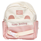 Kinder Rucksack mit Aufdruck Keep Smiling, leicht (Rosa/Weiß)