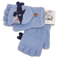 Kinderhandschuhe mit Hai-Design, Klappfunktion (Blau)