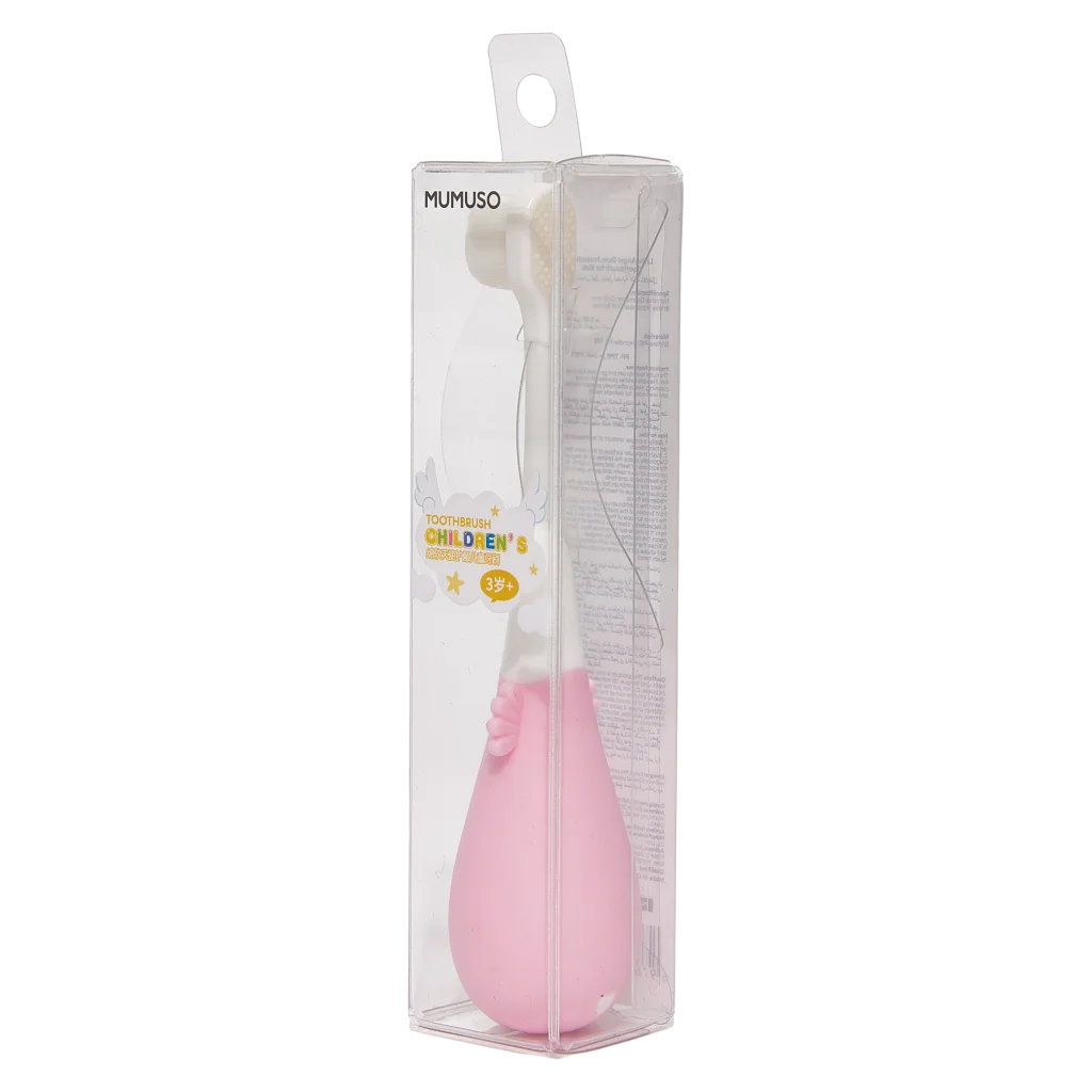 Kinderzahnbürste mit weichen Borsten und ergonomischem Griff für Kinder ab 3 Jahren (Rosa/Blau)