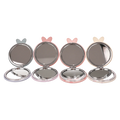Runder Klappspiegel aus Kunstleder mit Tier-Design (Grau/Blau/Rosa/Beige), handlich