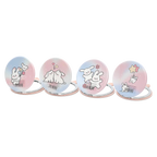 Runder Klappspiegel aus Kunstleder mit Tier-Design (Grau/Blau/Rosa/Beige), handlich