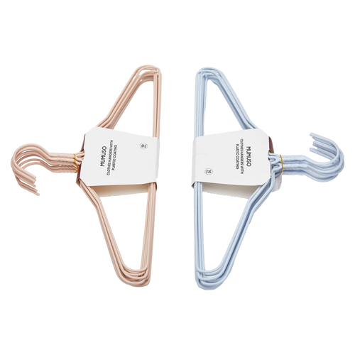 10er-Pack Kleiderbügel mit Kunststoffbeschichtung aus Polyethylen/Metall (Rosa/Hellblau)