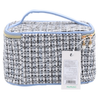 Kosmetiktasche aus Jacquardgewebe mit Reißverschluss (Blau)