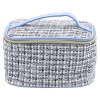 Kosmetiktasche aus Jacquardgewebe mit Reißverschluss (Blau)