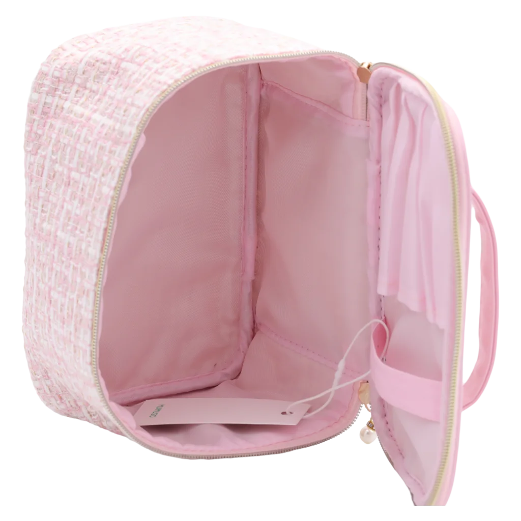 Kosmetiktasche mit Jacquardgewebe-Design (Rosa)