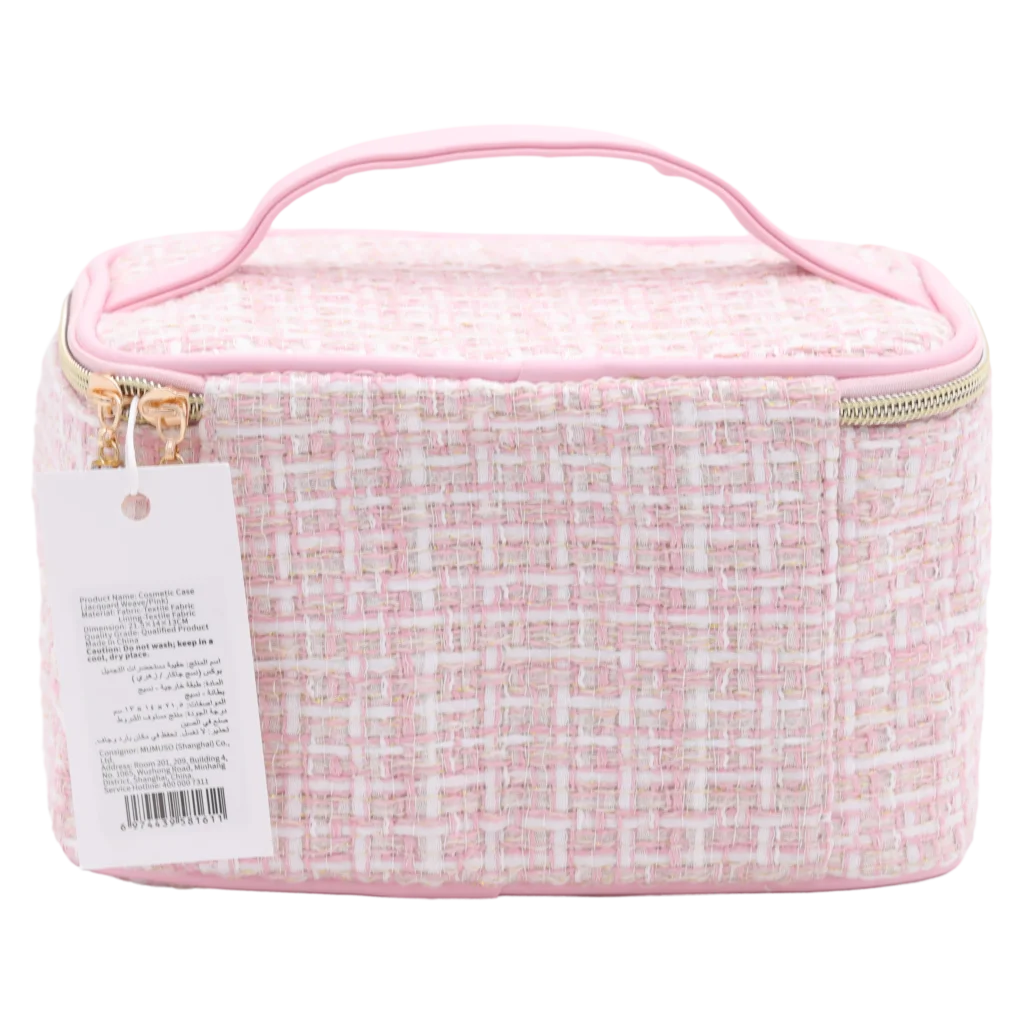 Kosmetiktasche mit Jacquardgewebe-Design (Rosa)