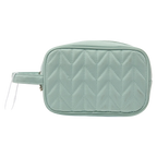 Kosmetiktasche aus Weich-PVC mit Chevron-Design (Grün), kompakt und leicht