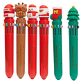 10-in-1 Kugelschreiber mit Weihnachts-Design, Mehrfarbig (Rot/Braun/Grün)
