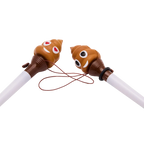 Kugelschreiber mit Emoji-Design (Braun/Weiß)