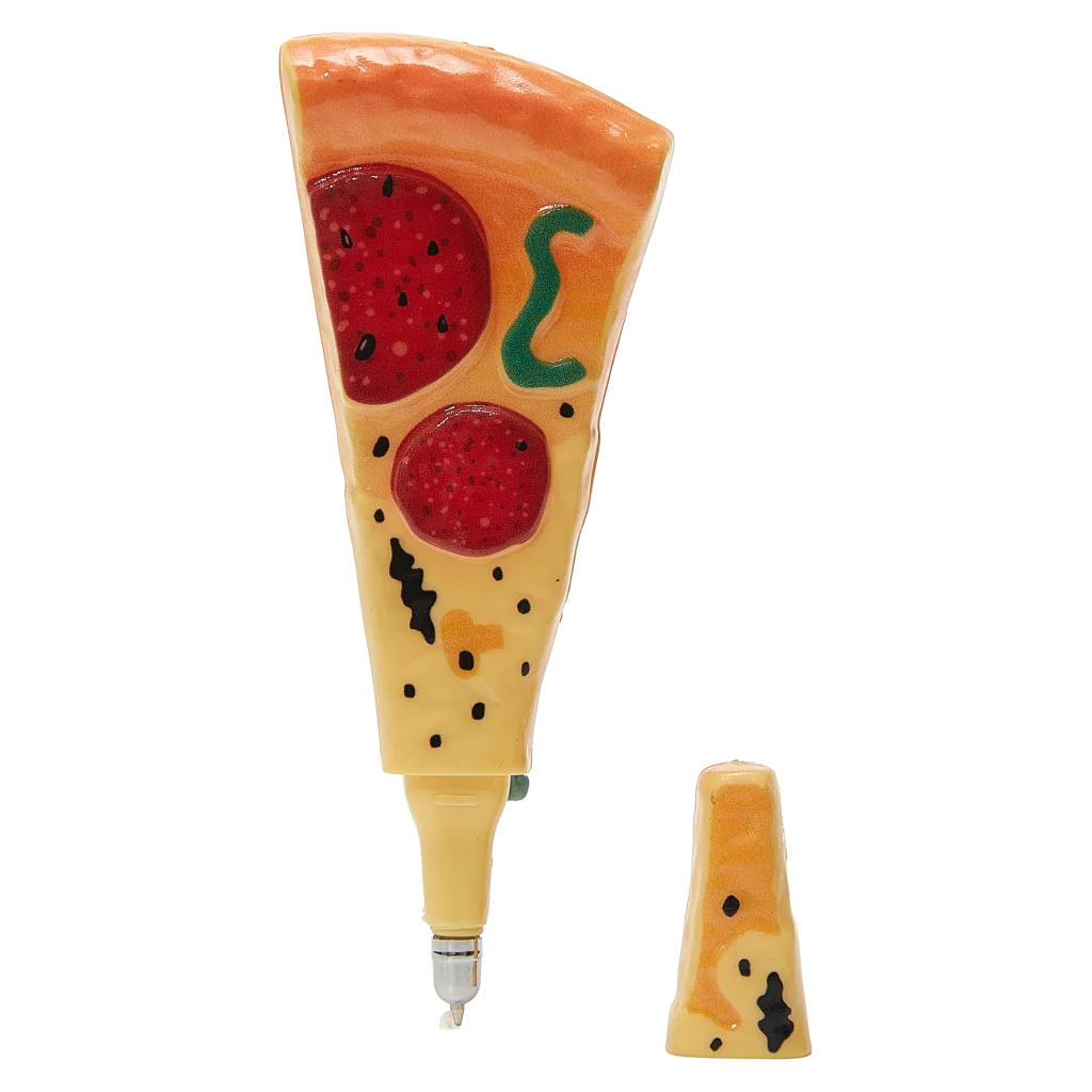 Kugelschreiber mit Pizza-Design und Magnet (Mehrfarbig)