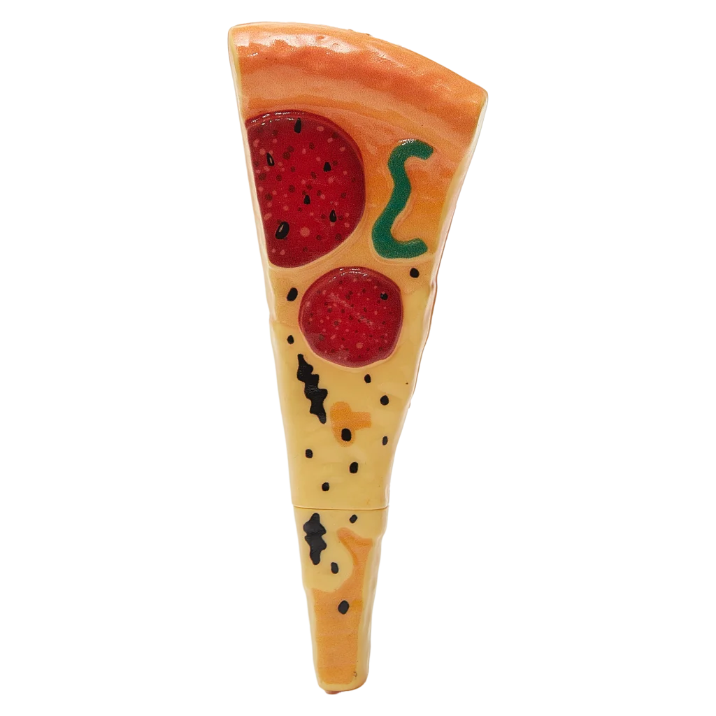 Kugelschreiber mit Pizza-Design und Magnet (Mehrfarbig)