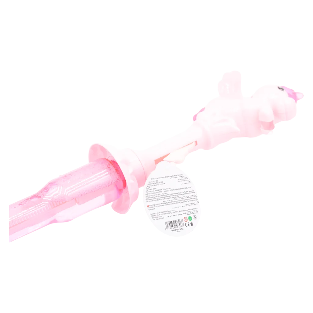 Kunststoff-Seifenblasenstab mit Einhorn-Design (Rosa) für Kinder ab 3 Jahren