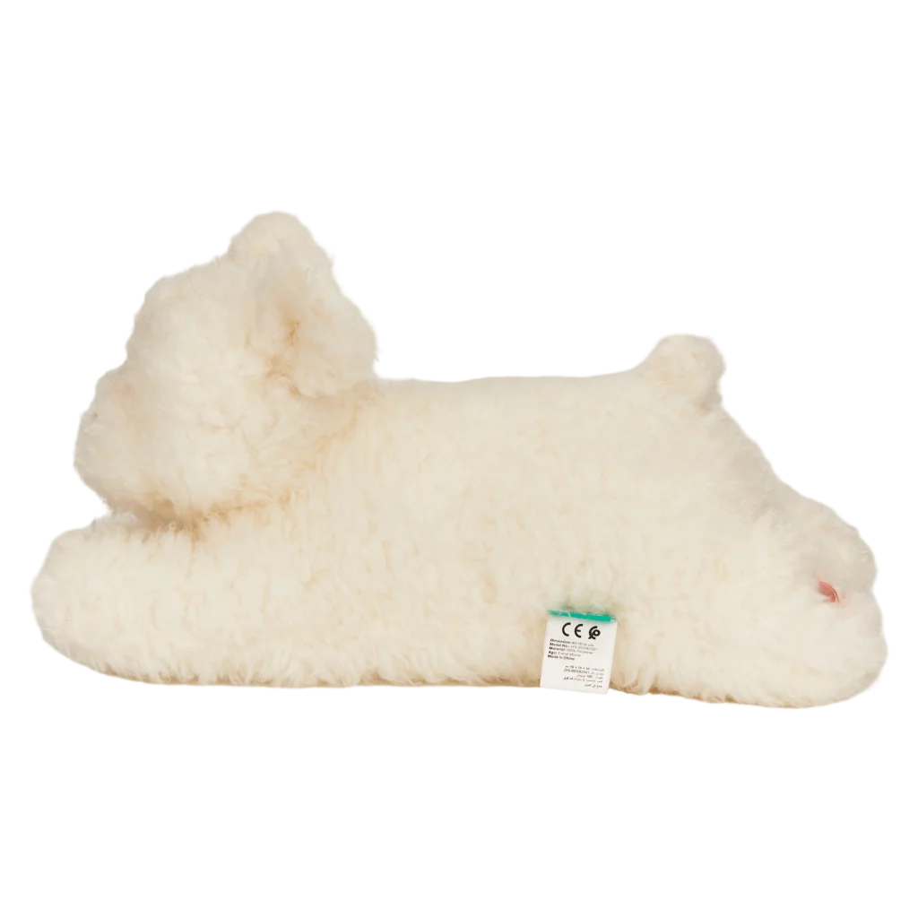 Kuschelkissen Hund, Plüschkissen 40 cm mit Hund-Design (Weiß)