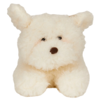 Kuschelkissen Hund, Plüschkissen 40 cm mit Hund-Design (Weiß)