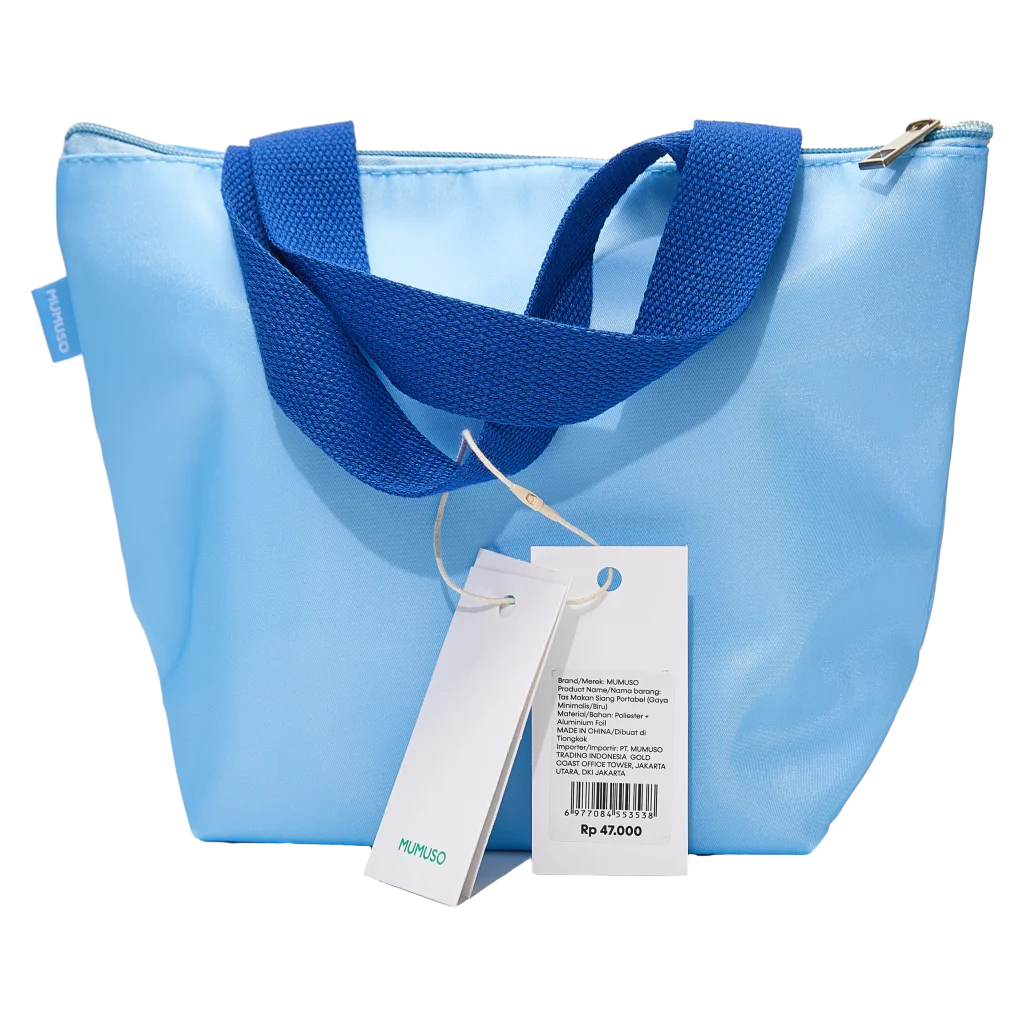 Lunch Bag aus Oxford-Stoff mit Aluminiumfolie, isoliert (Blau)
