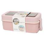 2-teilige Lunchbox aus Polypropylen, 1400 ml (Rosa)