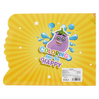 Malbuch mit 3D-Augen und Tier-/Frucht-Design für Kinder (Lila/Gelb/Rot/Grün)