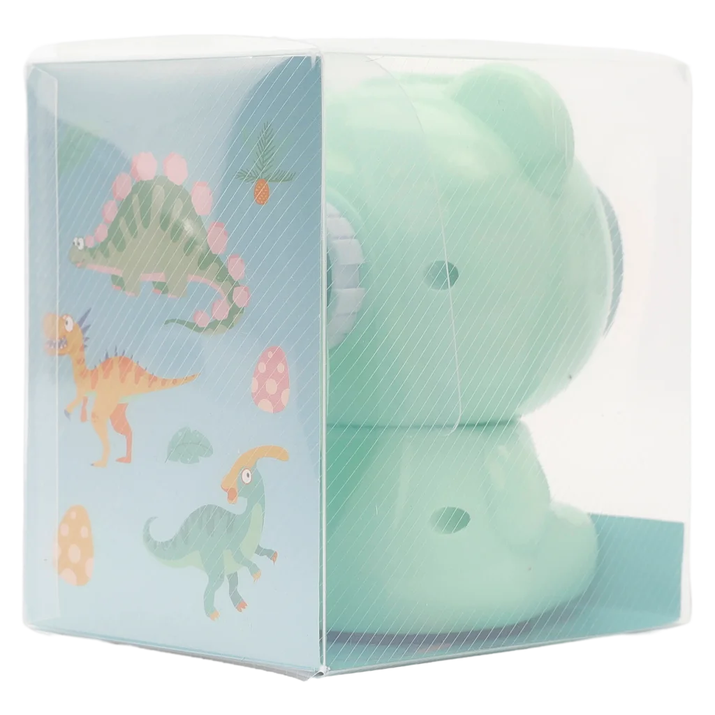 Manueller Bleistiftspitzer in Bärenform mit Dinosaurier-Design (Pastellgrün)