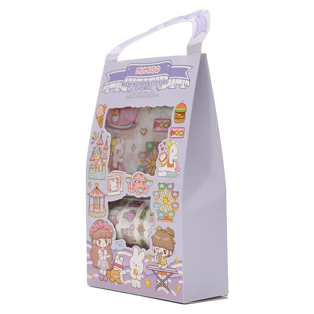 Masking Tape &amp; Sticker Geschenkset mit Tuantuan-Design, Mehrfarbig