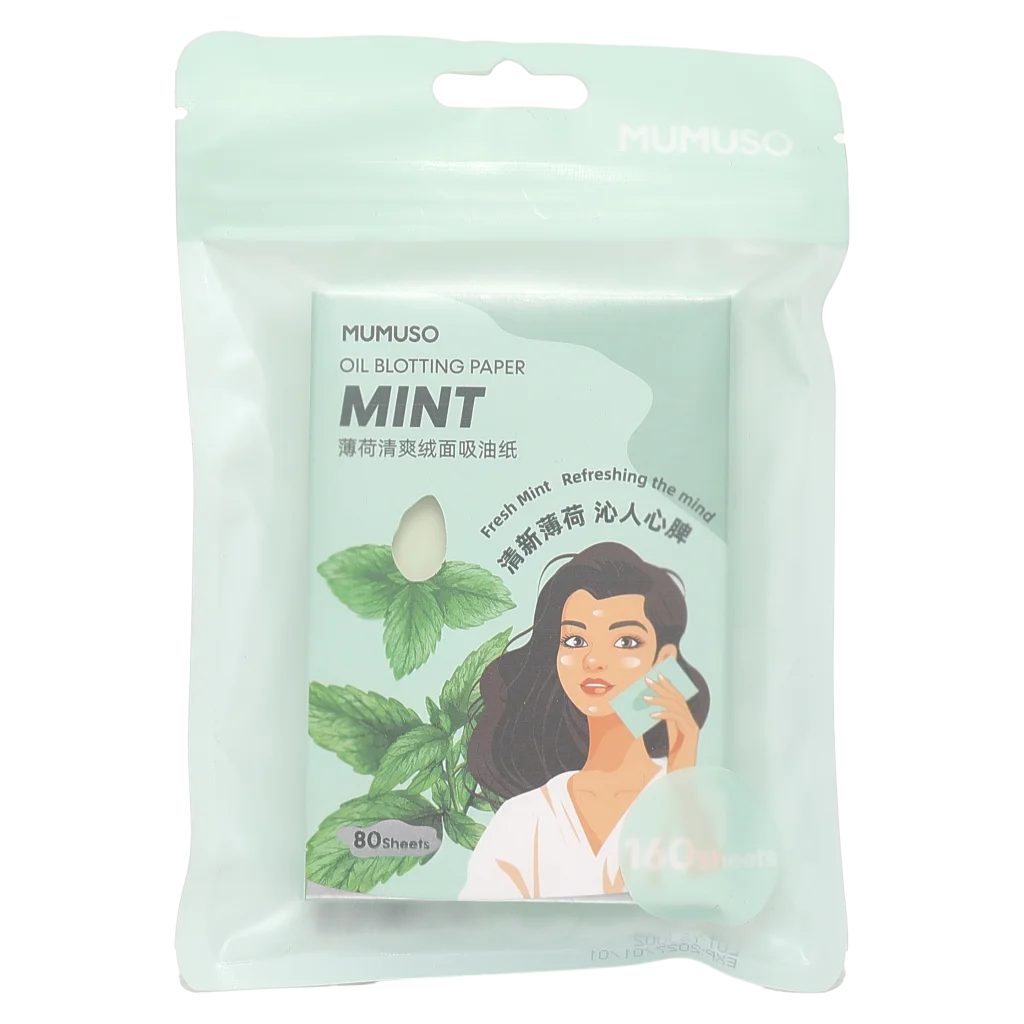 Mattierendes Gesichtspapier mit Minz-Essenz, 80 Blätter (Mintgrün)